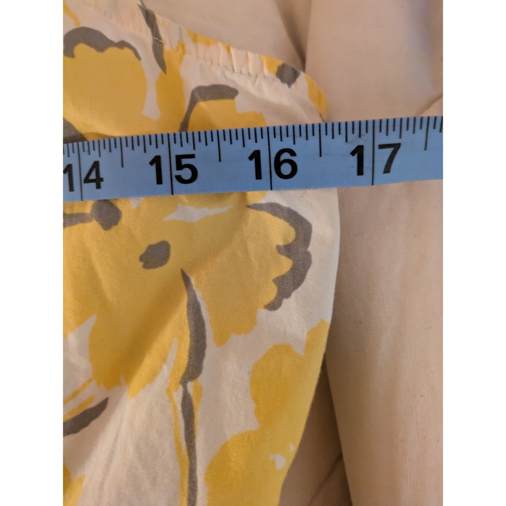 Karin Stevens Petites Yellow Floral Cotton Sleeveless Button Front Midi 10P - Picture 6 of 6